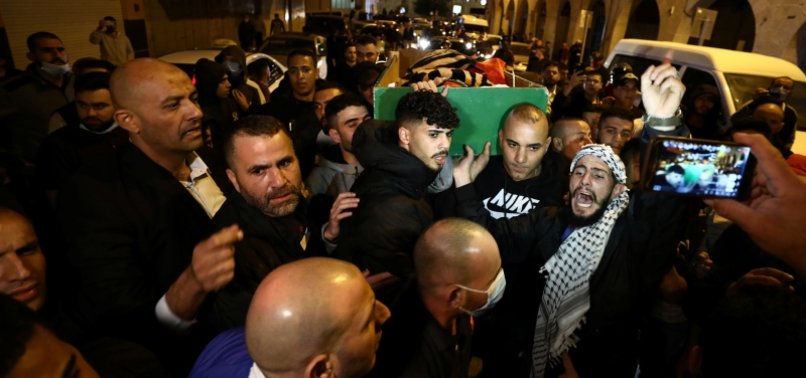 HUNDREDS ATTEND FUNERAL OF PALESTINIAN SHOT BY ISRAELI POLICE