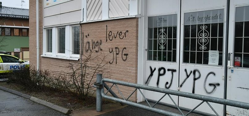 PYD/PKK SUPPORTERS VANDALIZE TURKISH NGOS BUILDING IN SWEDEN