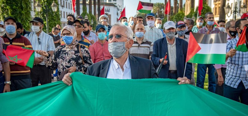 MOROCCANS RALLY TO PROTEST ARAB NORMALISATION WITH ISRAEL