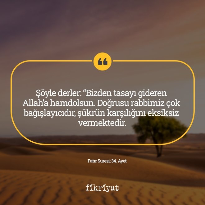 Fatır Suresi; 34. Ayet
