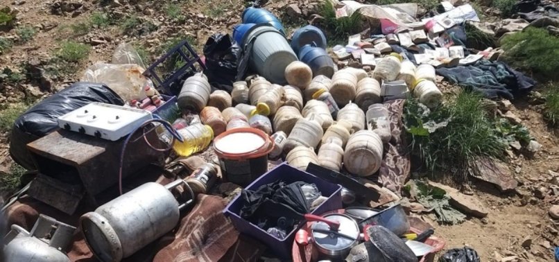 EXPLOSIVES AND SUPPLIES STORED BY PKK TERRORISTS SEIZED IN TURKEYS BITLIS PROVINCE