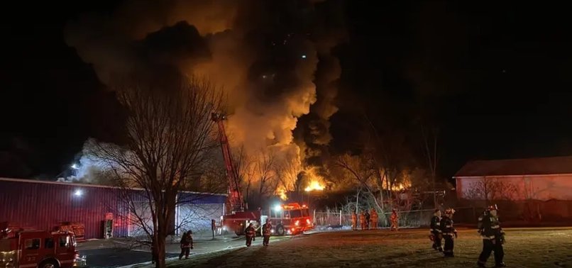 TRAIN DERAILMENT CAUSES MASSIVE FIRE IN OHIO