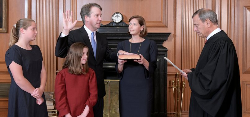 KAVANAUGH SWORN IN AT US SUPREME COURT AFTER DIVISIVE FIGHT