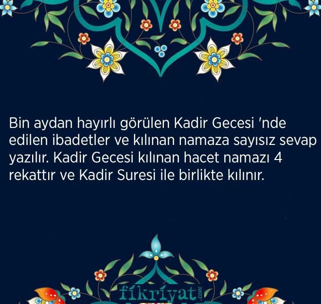 KADİR GECESİ NAMAZI