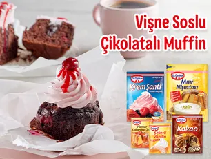 Vişne Soslu Çikolatalı Muffin