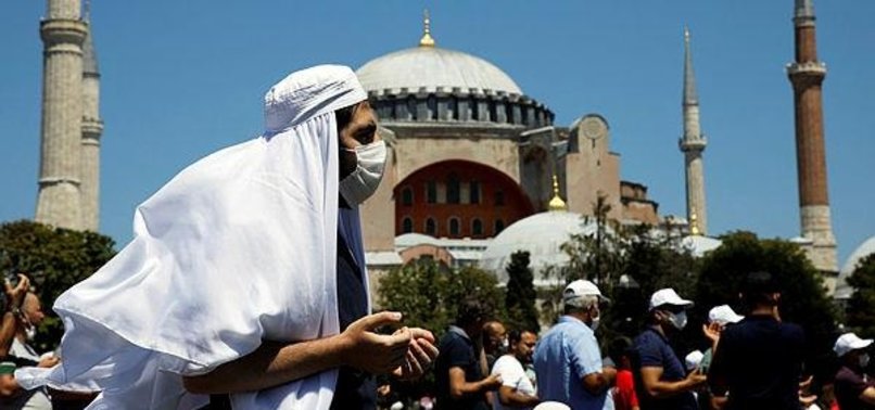 CALL TO PRAYER RESOUNDS FROM HAGIA SOPHIA GRAND MOSQUE IN ISTANBUL