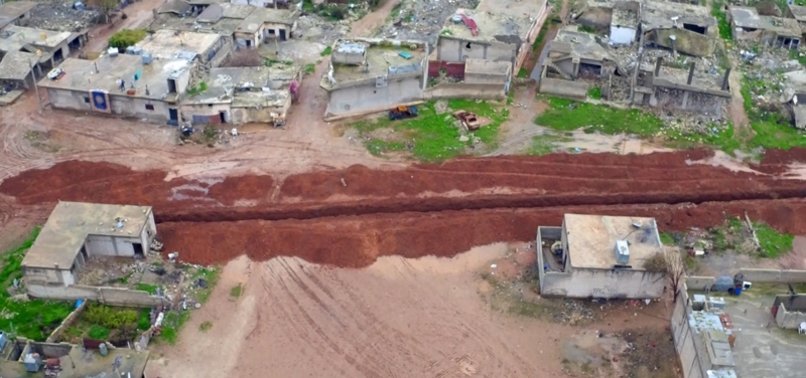 DRONE VIDEO CAPTURES TRENCHES DUG BY YPG TERRORISTS IN AYN AL-ARAB NEAR TURKISH BORDER