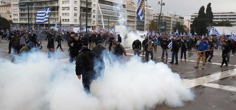 POLICE FIRE TEAR GAS AS GREEKS RALLY OVER MACEDONIA NAME DEAL