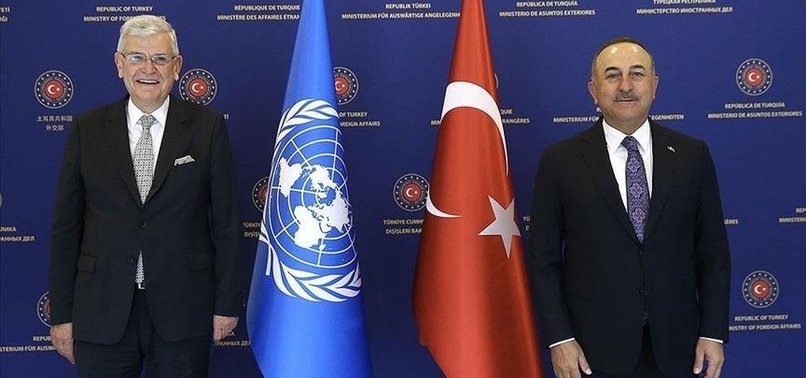 TURKISH FM ÇAVUŞOĞLU MEETS UN GENERAL ASSEMBLY HEAD BOZKIR IN ANKARA