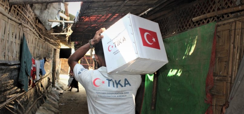 TURKEYS AID AGENCY TIKA HANDS OUT FOOD ITEMS TO OPPRESSED ROHINGYA REFUGEES IN BANGLADESH