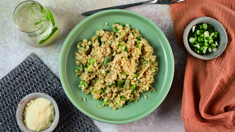 Taze Sarımsak ve Soğanlı Risotto
