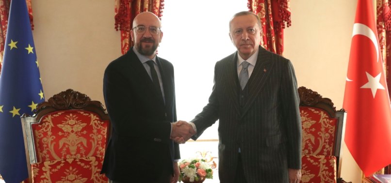 TURKEYS ERDOĞAN RECEIVES EU COUNCIL PRESIDENT CHARLES MICHEL