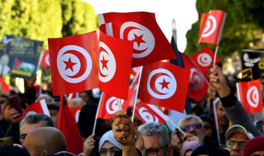 Hundreds of Tunisians protest on revolution anniversary