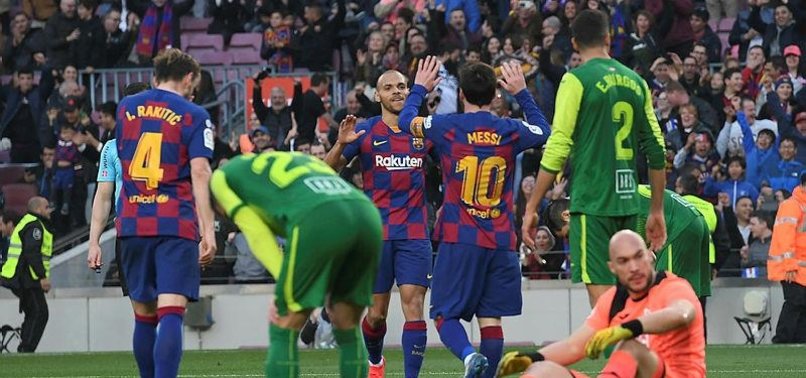 MESSI HITS FOUR GOALS AS BARCA HAMMER EIBAR 5-0