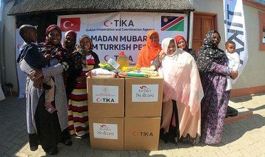 Turkish aid group TIKA distributes food packages to needy Namibian families