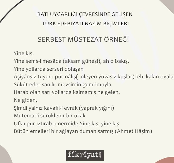SERBEST MÜSTEZAT NEDİR? SERBEST MÜSTEZAT ÖRNEĞİ