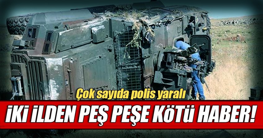 Şanlıurfa ve Trabzon’da zırhlı araç devrildi! Çok sayıda polis yaralı