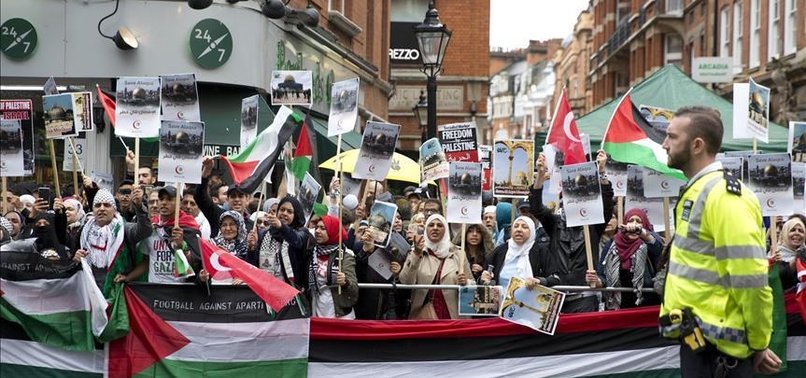 LONDON PROTEST URGES ISRAEL TO END AL-AQSA AGGRESSION