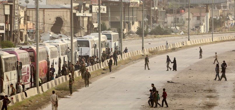OPPOSITION FIGHTERS START EVACUATING TOWN IN EASTERN GHOUTA