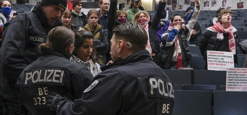 TENSIONS RISE AS BERLIN POLICE INTERVENE IN UNIVERSITY PROTEST IN SOLIDARITY WITH GAZA