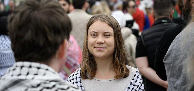 THUNBERG AMONG 1000S PROTESTING AGAINST ISRAEL AT EUROVISION IN MALMO