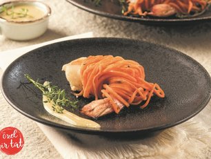 Tatlı Patates Spagettıye Sarılı Jumbo Karides