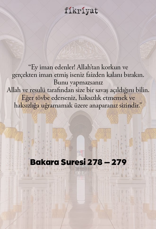 Faiz hakkındaki ayetler