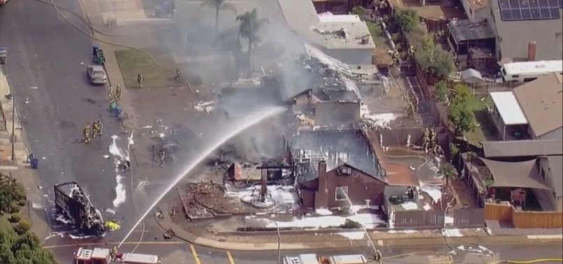 HOMES BURN AFTER PLANE CRASHES IN CALIFORNIA NEIGHBORHOOD