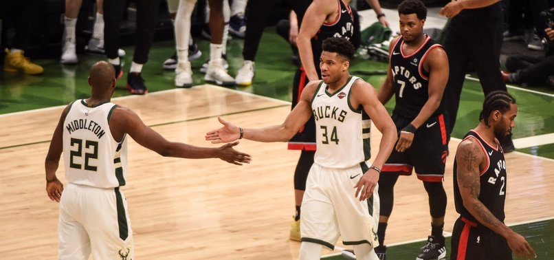 WIRE-TO-WIRE WIN GIVES BUCKS 2-0 EDGE ON TORONTO RAPTORS