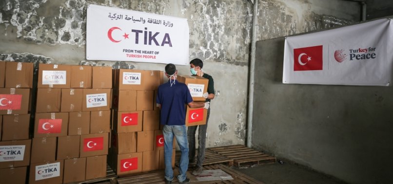 TURKEYS TIKA SENDS AID PACKAGES TO PALESTINE AND LEBANON TO FIGHT NOVEL CORONAVIRUS