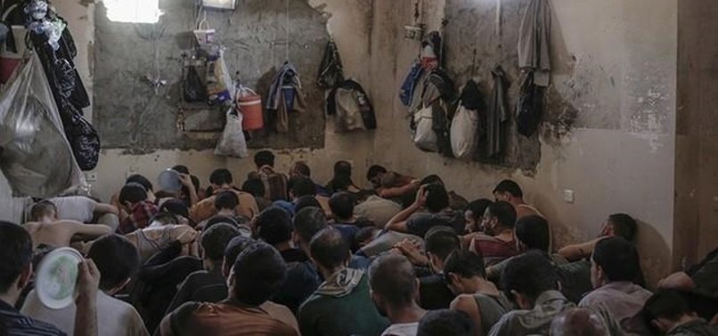 SUSPECTED DAESH MEMBERS HELD IN CRAMPED PRISON IN MOSUL, IRAQ