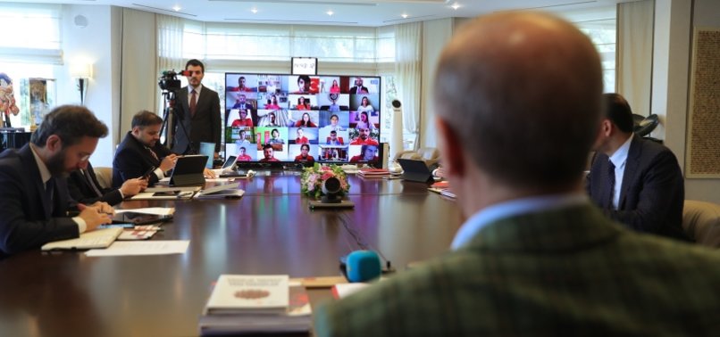 TURKEYS ERDOĞAN HOLDS A VIRTUAL MEETING WITH YOUNGSTERS TO CELEBRATE YOUTH AND SPORTS DAY