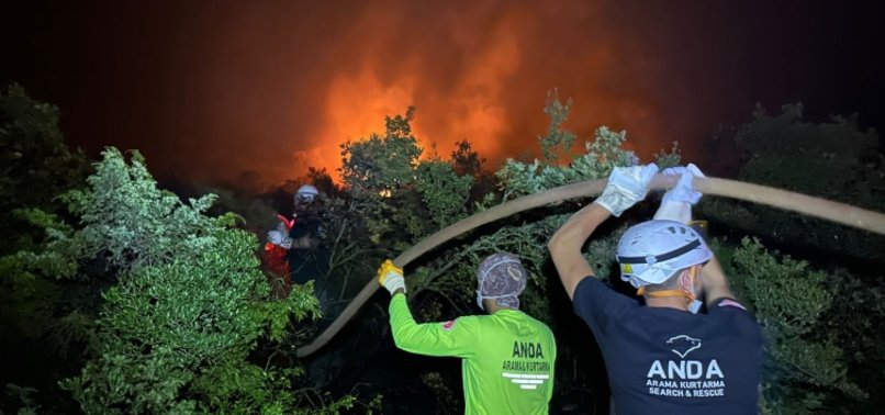 BURSA FOREST FIRE BATTLE CONTINUES AGAINST STRONG WINDS, NIGHTFALL HINDERS AERIAL EFFORTS