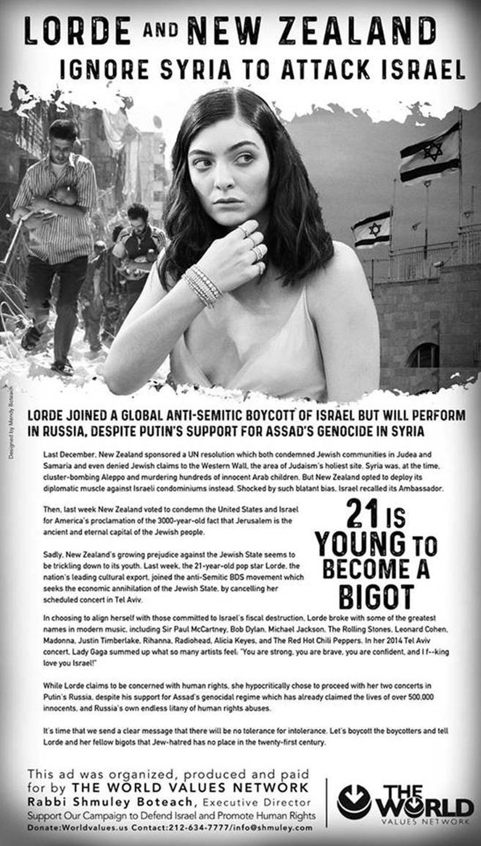 LORDE ABD VE İSRAİLLİLERİ ÇILDIRTTI