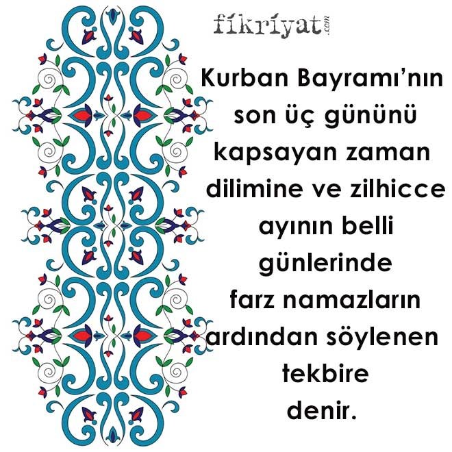 Teşrik tekbiri nedir?