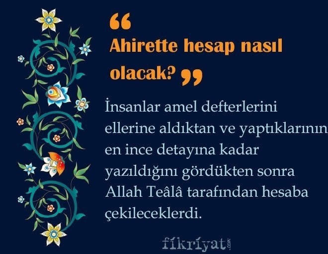 Ahirette hesap nasıl olacak?