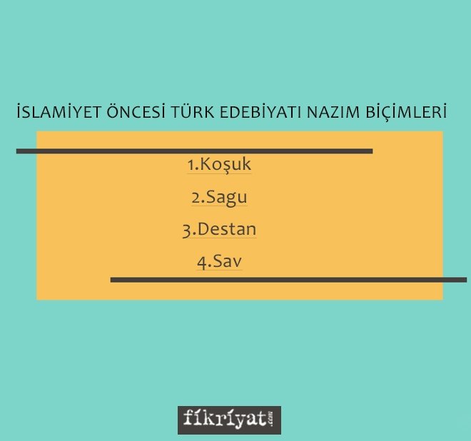 İSLAMİYET ÖNCESİ TÜRK EDEBİYATI NAZIM BİÇİMLERİ