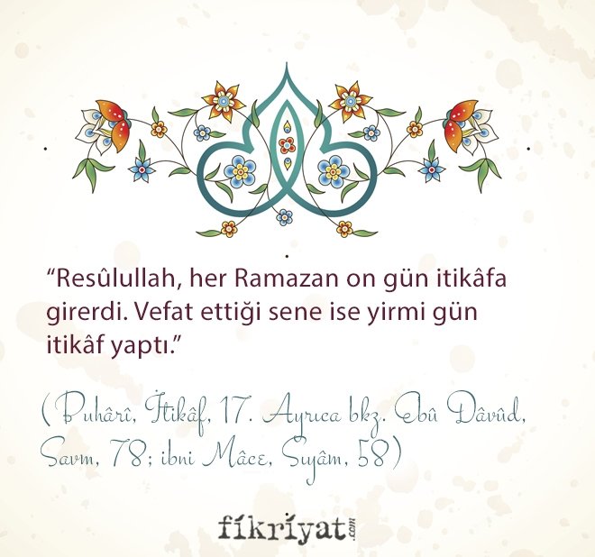 İTİKAF İLE İLGİLİ HADİSLER