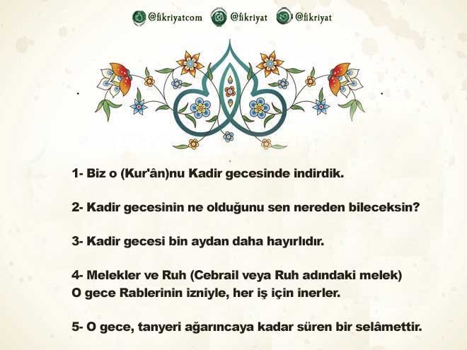 KADİR SURESİ ANLAMI
