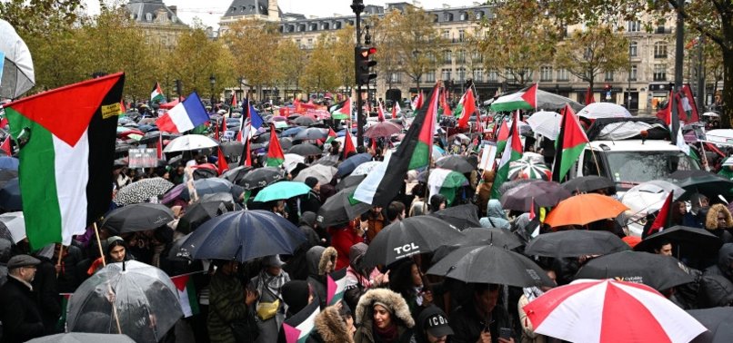 PRO-PALESTINIAN DEMONSTRATORS RALLY IN FRANCE AND BRITAIN