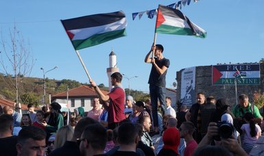 Thousands of Muslims in Serbia hold rally in solidarity with Palestine