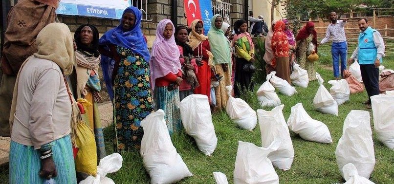 TURKISH CHARITIES HAND OUT FOOD AND CLOTHES TO NEEDY IN ETHIOPIA