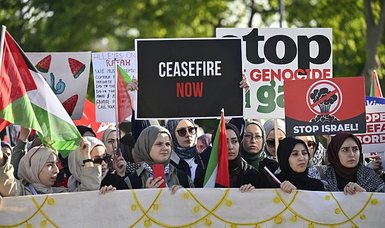 University students hold protest in Istanbul to condemn Israeli massacres in Gaza Strip