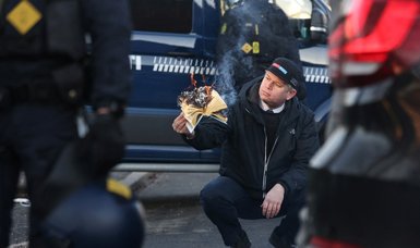 Far-right politician Rasmus Paludan burns Muslim holy book Quran in front of Copenhagen mosque