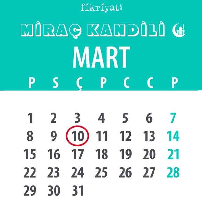 MİRAÇ KANDİLİ: 10 MART 2021 ÇARŞAMBA