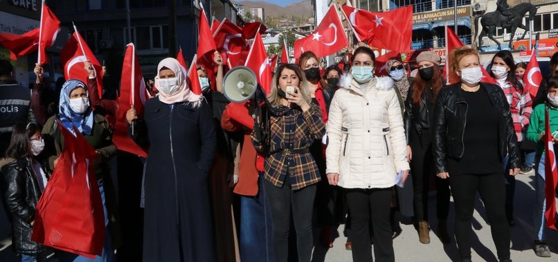KURDISH MOTHERS IN SOUTHEASTERN HAKKARI MARCH IN PROTEST OF PKK TERROR GROUP