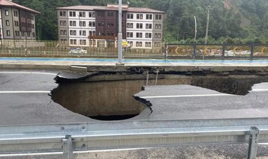 Rize road collapses following heavy rainfall