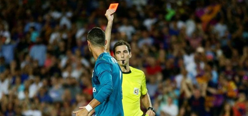 RONALDO BANNED FOR 5 GAMES AFTER PUSHING REFEREE