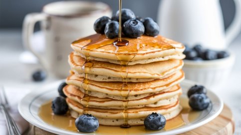 Muzlu ve Yaban Mersinli Pankek