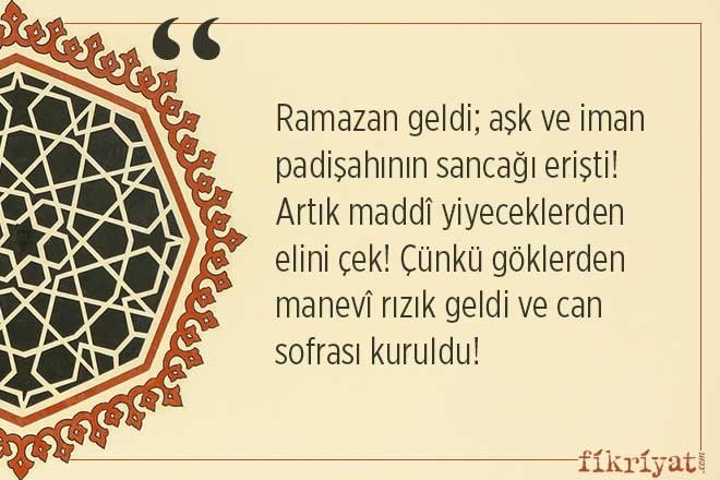 mevlana dan ramazan ve orucla ilgili
